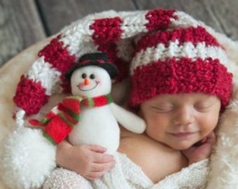 Knifty Knitter Baby Elf Christmas Hat - Candy Cane Baby Hat – Ava Girl  Designs