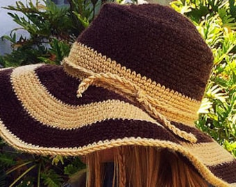 EASY CROCHET PATTERN - Sun Hat -  Large Brim Hat - Beach Hat - Floppy Hat - Women's Hat - Girls - Boho Hat - Lynlee Sun Hat - Ava Girl