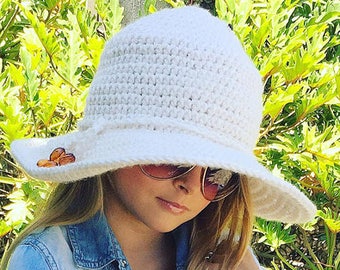 EASY CROCHET PATTERN - Brim Hat - Boho Hat - Women's Hat - Girl's Hat - Beach Hat - Sun Hat - Loanlyn Hat - Ava Girl Patterns