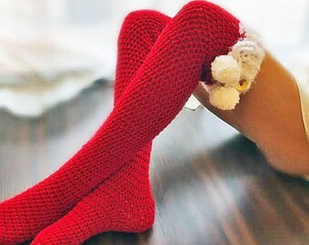 EASY CROCHET PATTERN - Christmas Thigh High Socks - Sexy Christmas Socks - Women's Thigh Highs - Oh  Baby Christmas Thigh high - Ava Girl