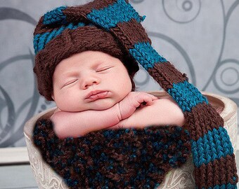 STICKBORDSMÖNSTER - Knifty Knitter - Baby Älvmössa - Lång Vävstol - Fotorekvisita - Långsvansad Älvmössa - Evanston Älvmössa - Ava Girl Mönster