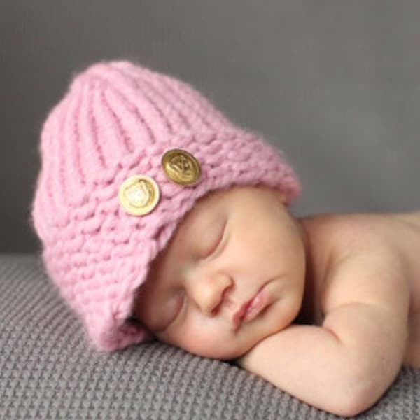 Easy LOOM KNITTING PATTERN - Baby Hat - Newsboy Hat - Baby Photo Prop - Visor Hat - Williamson Newsboy Hat - Ava Girl Patterns