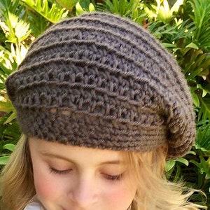 Easy CROCHET PATTERN - Slouchy Hat - Women&#39;s - Girl&#39;s - Logan Slouchy Hat - Ava Girl Patterns