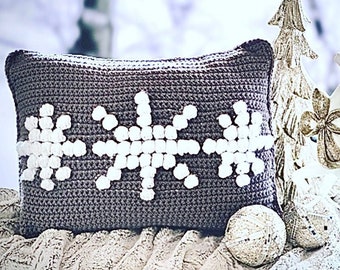 Easy CROCHET PATTERN - Wintery Snowflake Pillow - Christmas Decor Pillow - Holiday Decor - Ava Girl Patterns