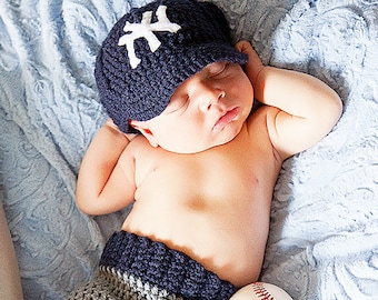 EASY CROCHET PATTERN - Baby Baseball Cap - Pants - Billy Baseball Set - Ava Girl Patterns