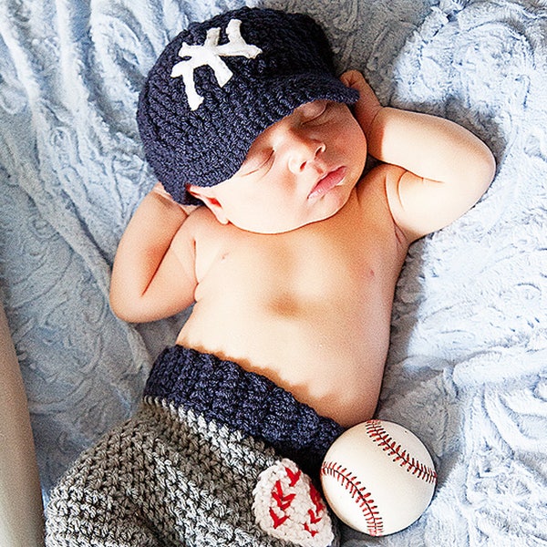 EASY CROCHET PATTERN - Baby Baseball Cap - Pants - Billy Baseball Set - Ava Girl Patterns