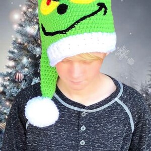EASY CROCHET PATTERN Elf Hat Grumpy Christmas Hat Christmas Hat Holiday 8 Sizes Ava Girl Patterns image 4