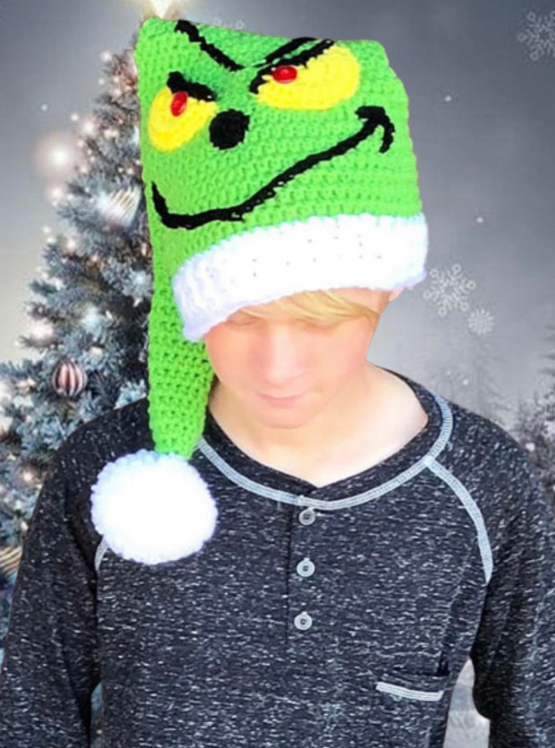 EASY CROCHET PATTERN Elf Hat Grumpy Christmas Hat Christmas Hat Holiday 8 Sizes Ava Girl Patterns image 4