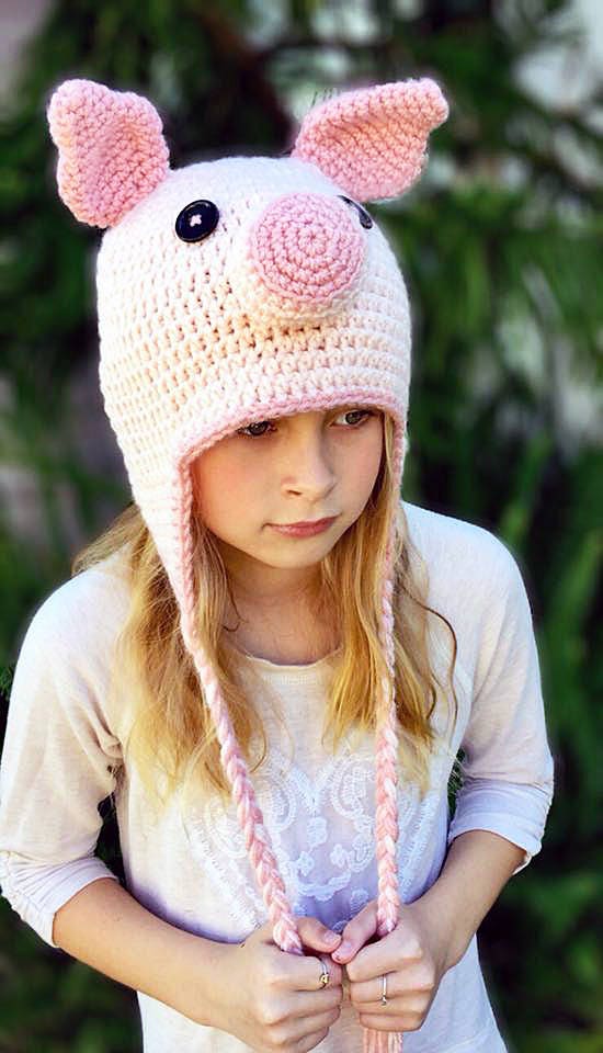 EASY CROCHET PATTERN - Piggy Hat - Pig Hat - Baby - Child 