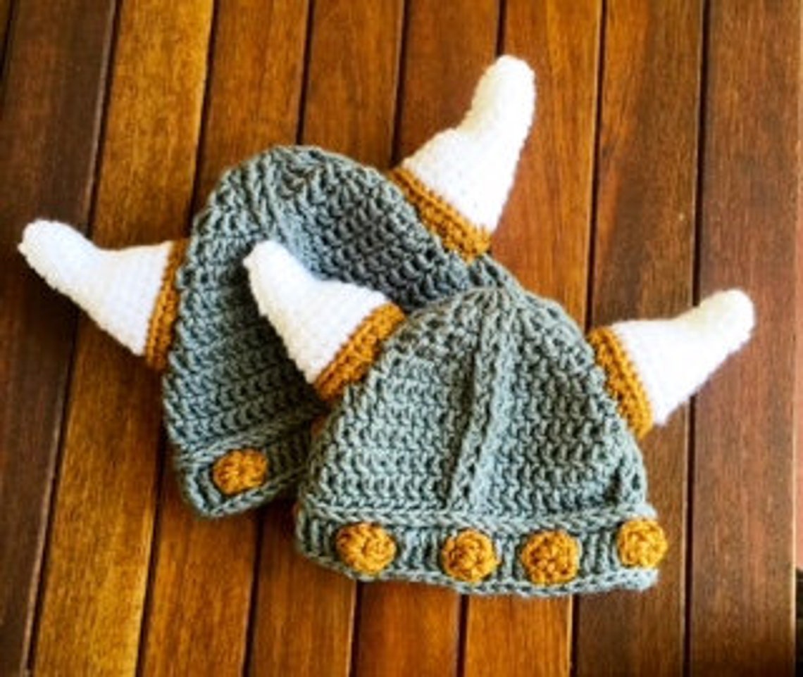 Easy EASY CROCHET PATTERN - Baby Viking Hat - Viking Helmet - Thor the ...