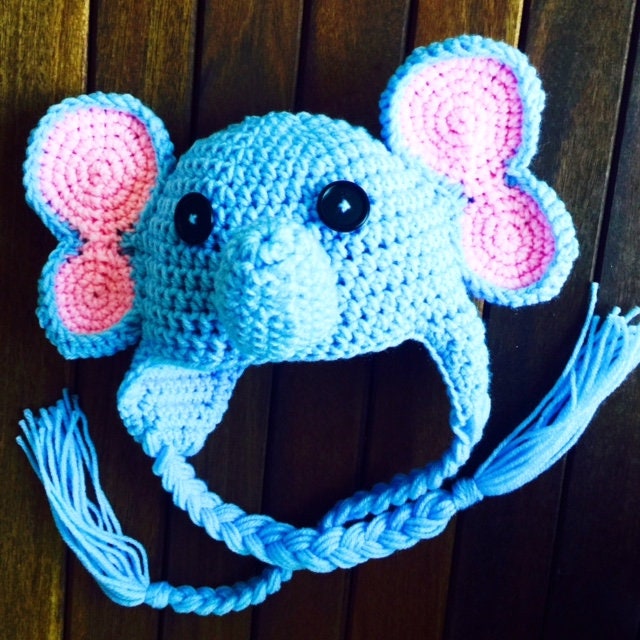 Easy CROCHET PATTERN - Elephant Hat - Earflap - Animal Hat - Ellie the Elephant Hat - Ava Girl Patterns