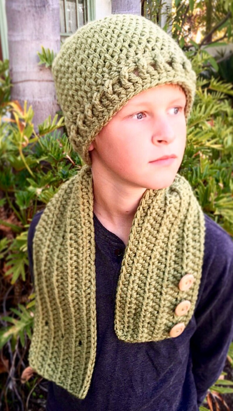 CROCHET PATTERN Beanie Hat Neck Warmer Men's Hat Etsy