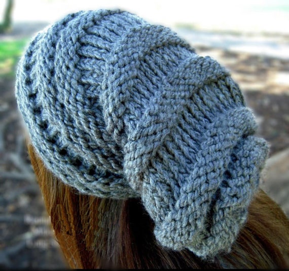 LOOM KNITTING PATTERN Long Slouchy Hat Winter Hat Finley
