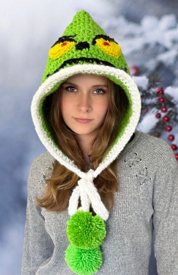 Grinch Hat Crochet with Pom Pom Adult Festive green Grinch Inspired Crochet Hat, for Kids & Adults - Etsy main image 2