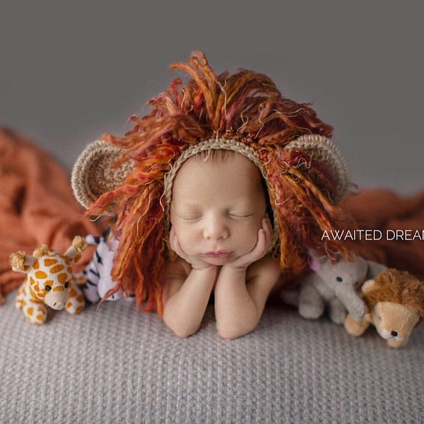 EASY CROCHET PATTERN - Baby Lion Hat - Animal Hat - Halloween Baby Costume - Leo the Lion Heart Hat - Ava Girl Patterns