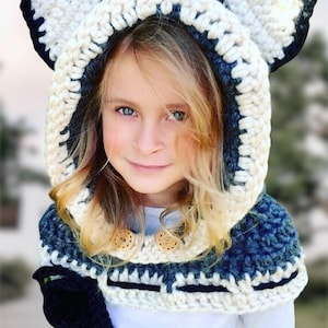 MODÈLE DE CROCHET FACILE - Capuche à Capuche - Capuche de Capuche au Crochet - Camille le Chat - Écharpe à Capuche - Écharpe - Vêtements d'Hiver - Amoureux des Chats - Ava Girl Pattern
