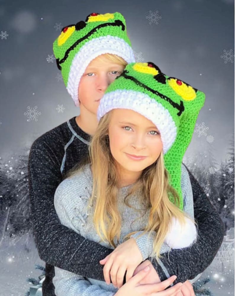 EASY CROCHET PATTERN Grinch Inspired Christmas Hat Holiday Elf Hat 8 Sizes Ava Girl Patterns image 6