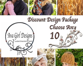 Ava Girl Pattern Discount Package of any 10 Crochet or Loom Patterns