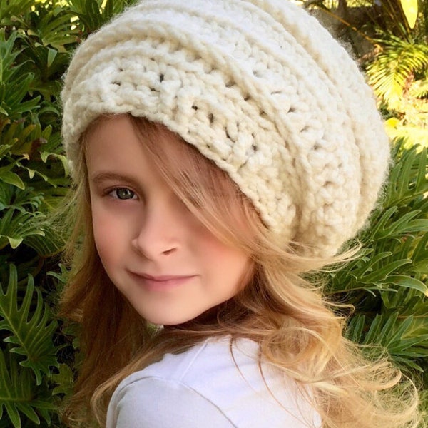 EASY CROCHET PATTERN - Chunky Slouchy Hat - Girl's Winter Hat - Women's Winter Hat- Bethany Hat - Ava Girl Patterns