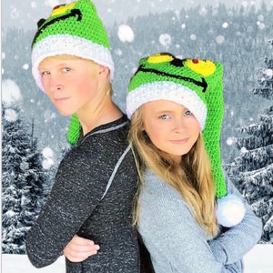 EASY CROCHET PATTERN Grinch Inspired Christmas Hat Holiday Elf Hat 8 Sizes Ava Girl Patterns image 2