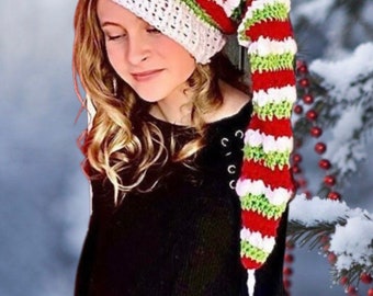 EASY CROCHET PATTERN - Elf Hat - Christmas Hat - Yuletide Elf Hat - Baby to Adult Elf Hat Crochet Pattern - Pixie Hat - Ava Girl Patterns