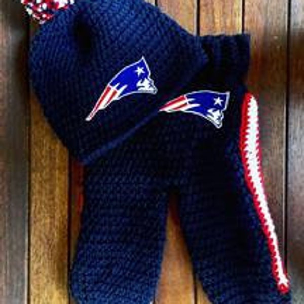 EASY CROCHET PATTERN - Baby Beanie - Pants - Brady Football Set - Ava Girl Patterns