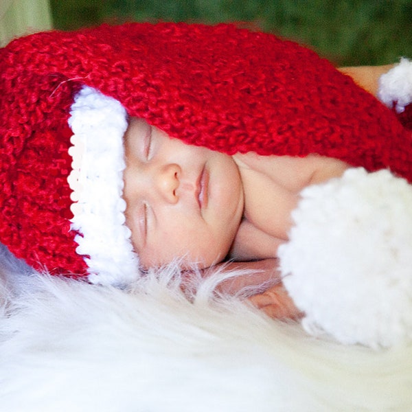 KNIFTY KNITTER PATTERN - Santa Hat - Christmas Hat - Holiday Hat - Family Collection - Ava Girl Patterns