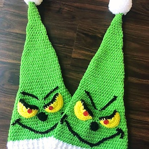 EASY CROCHET PATTERN Grinch Inspired Christmas Hat Holiday Elf Hat 8 Sizes Ava Girl Patterns image 7