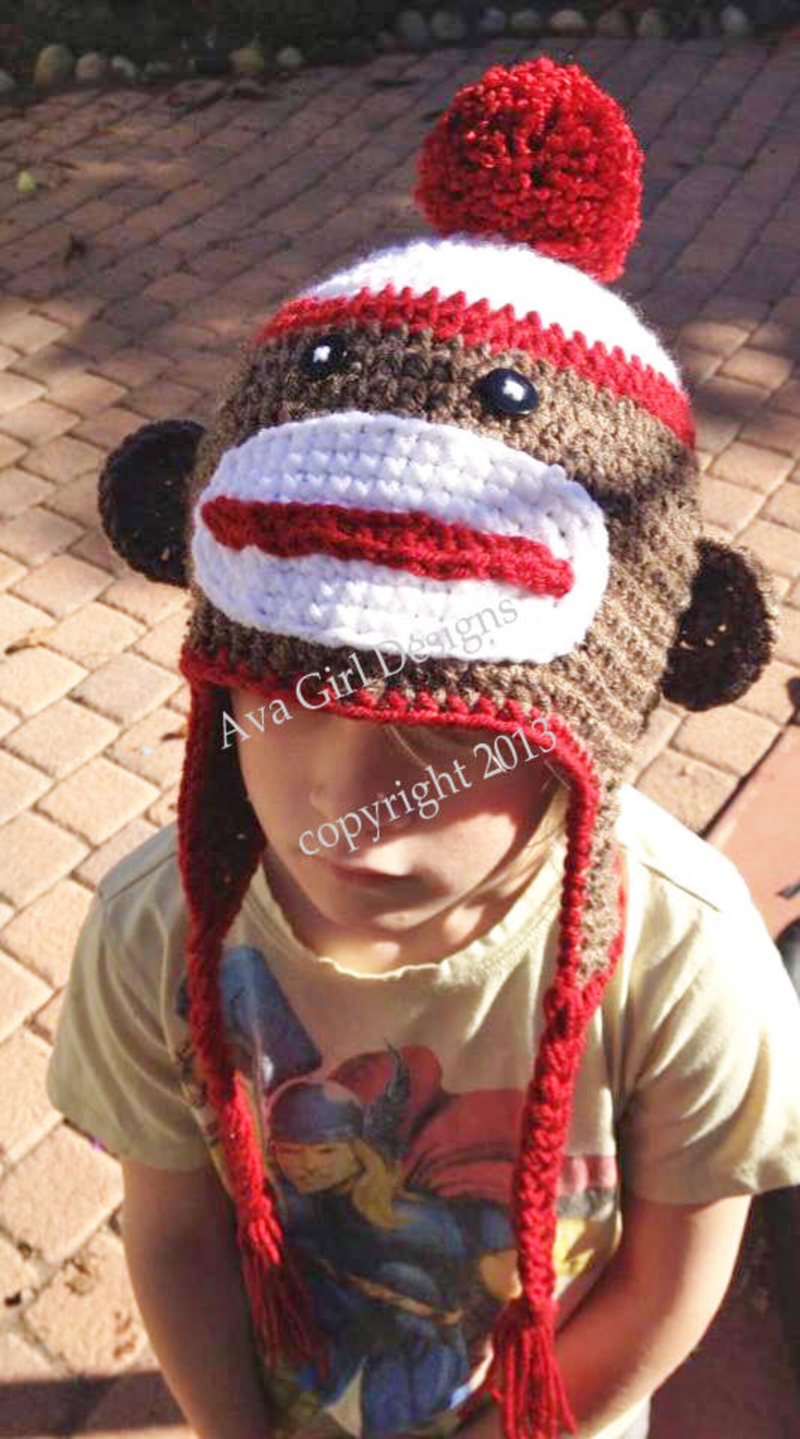 CROCHET PATTERN Sock Monkey Hat Baby Child Adult Etsy