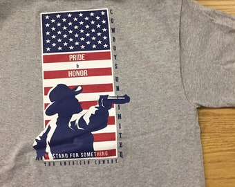 Stand for Something Cowboy  American Flag  Cowboys Unlimited,  western t-shirt, Rodeo Shirt, Cowboy T-Shirt, Western Shirt