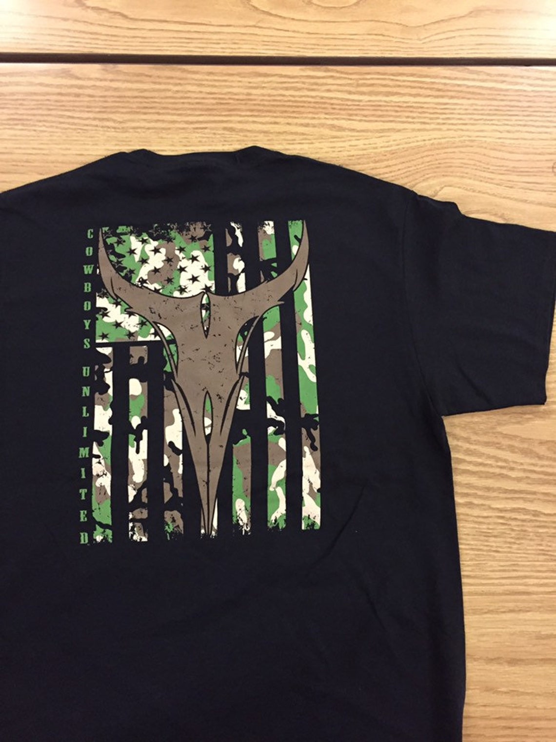 Camo Longhorn Cowboys Unlimited Black Western T-shirt - Etsy