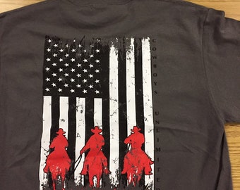 American Posse, Charcaol, western  t-shirt, western t-shirt, Rodeo Shirt, Cowboy T-Shirt, Western Shirt