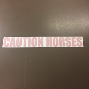 Caution Horses,  Please Stay Back , or Four Horses Running Red Reflective Horse Trailer Decal