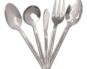 5  Pc Stainless Steel western / horse Hostess set in Barbwire, Brands, or Running Horses