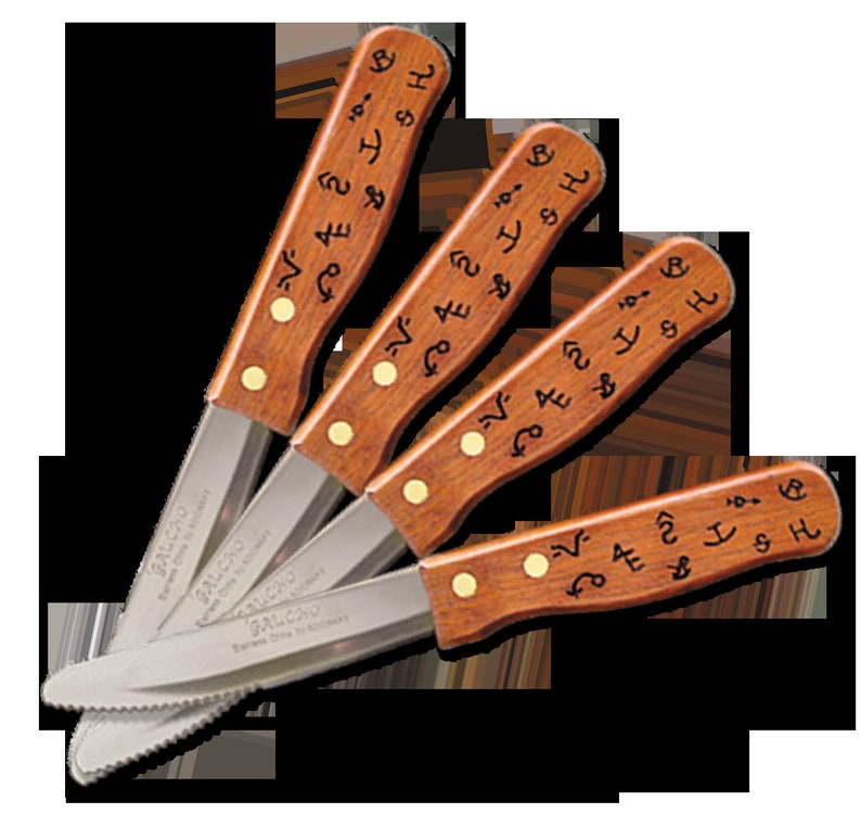 4pc Laser Engraved Boxed Steak House Style Steak Knife Set Etsy