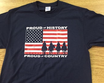 Proud of History, Country, American Flag  Cowboys Unlimited,  Navy, western t-shirt, western tee, Rodeo Shirt, Cowboy T-Shirt, Western Shirt