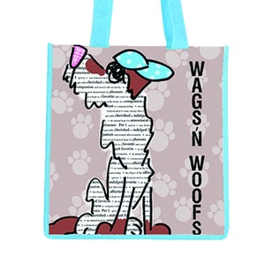 Dog Tote Bag, Tote Bag, Dog, Dogs, Wags, Bones, Animal Lover, Pet Lover, Whoof, Reusable, Eco Friendly Bag
