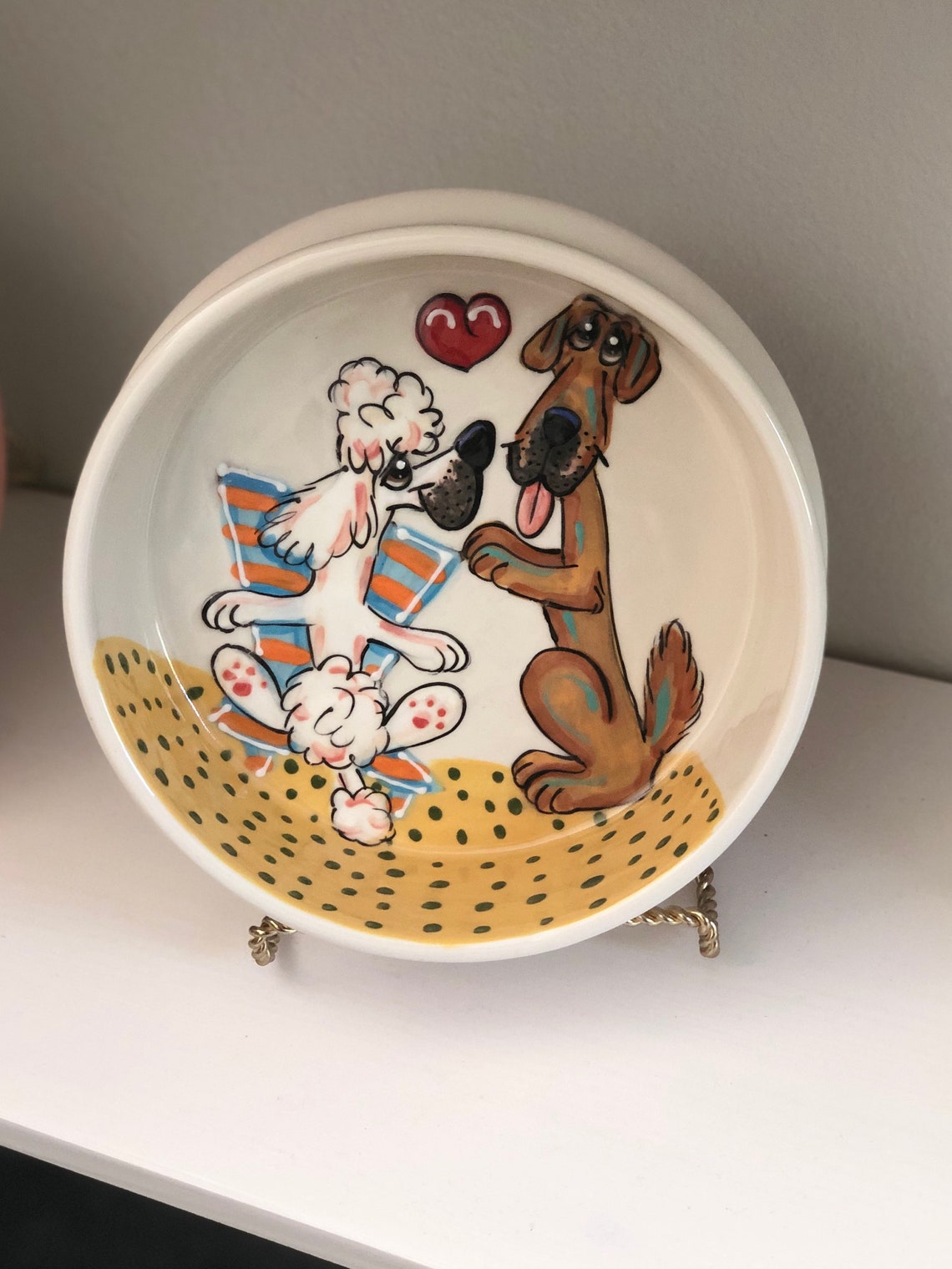Custom Dog Bowl Hand Painted dog bowl Ceramic dog bowl Etsy