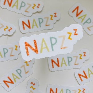 Waterproof Naps sticker zzz nap lover sticker napzzz vinyl sticker for water bottle sticker for moms sticker for laptop image 1