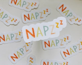 Waterproof Naps sticker - zzz nap lover sticker - napzzz - vinyl sticker for water bottle - sticker for moms - sticker for laptop