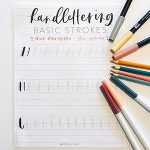 Easy Handlettering Practice Sheets | Digital Download Calligraphy ...