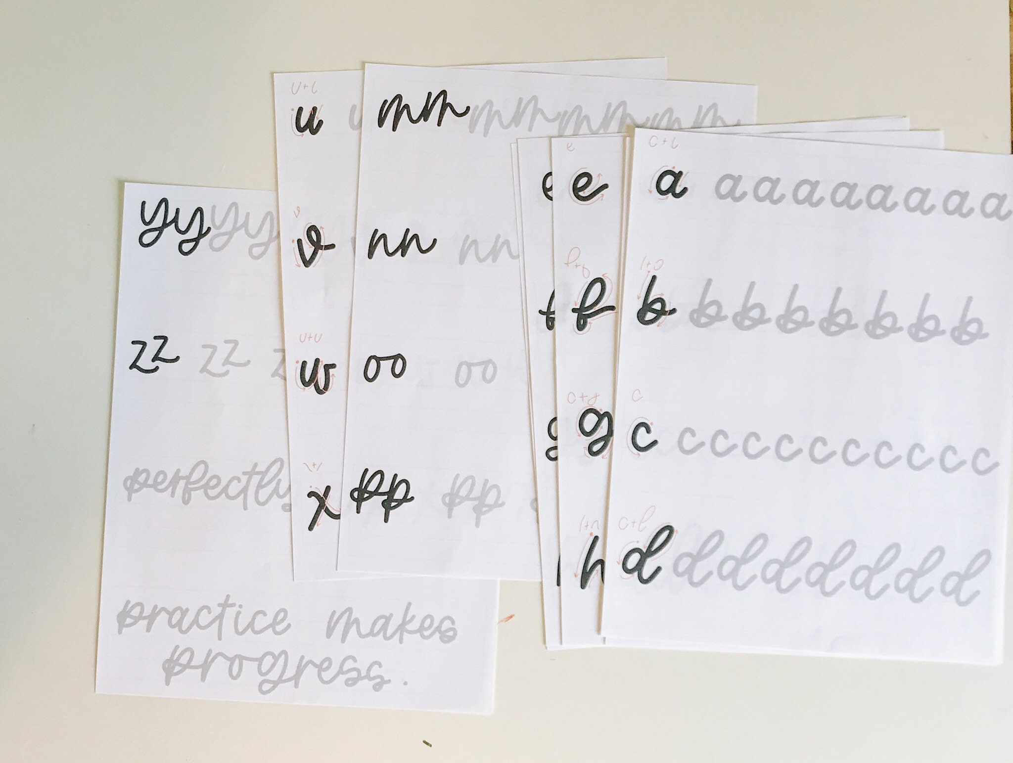 Basic Handlettering Practice / Easy Handlettering Worksheets / | Etsy