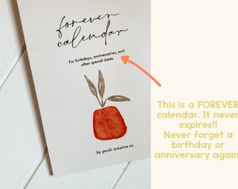 Wire o Minimal Plant Perpetual birthday calendar / celebration calendar / forever calendar / anniversaries and special dates / wedding gift