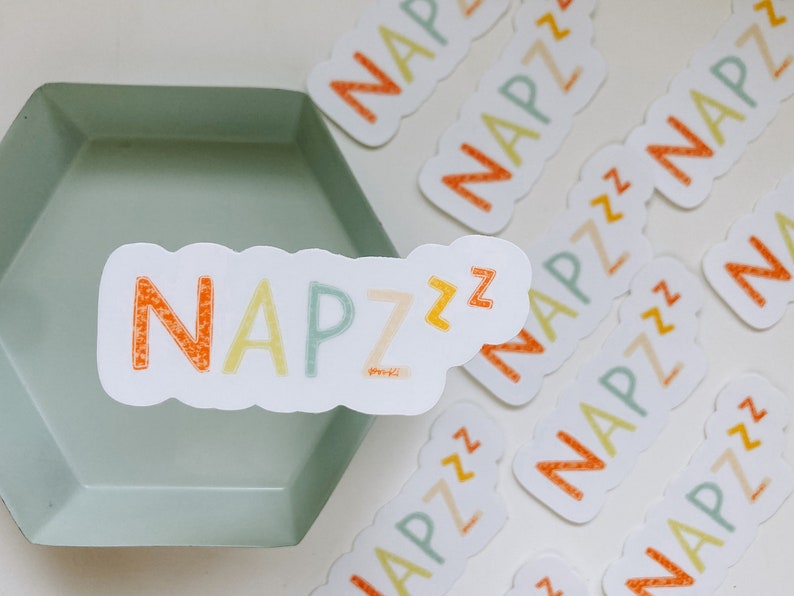 Waterproof Naps sticker zzz nap lover sticker napzzz vinyl sticker for water bottle sticker for moms sticker for laptop image 2