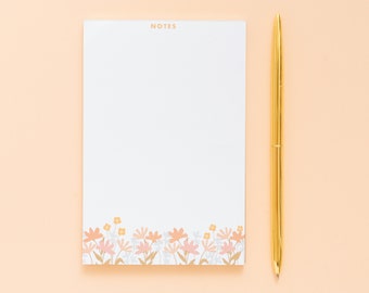 Modern Floral notepad | fridge notepad | fridge pad | refrigerator notepad | magnetic grocery shopping list | housewarming gift | pooki