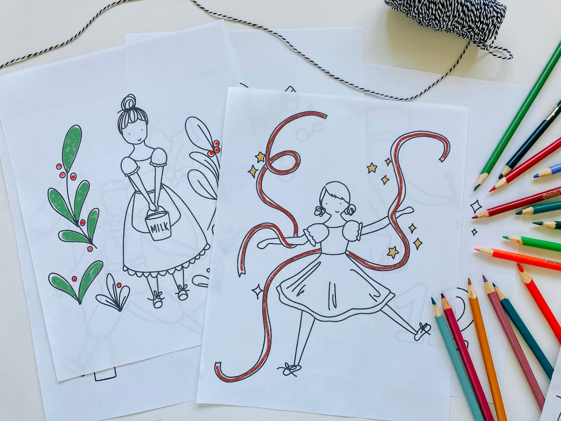 12 Days of Christmas Coloring Pages Printable Christmas - Etsy