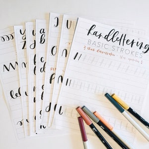 Easy Handlettering Practice Sheets | Digital Download Calligraphy ...