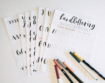 Ultimate Easy Handlettering practice sheets | digital download calligraphy practice | hand lettering | brush calligraphy procreate practice
