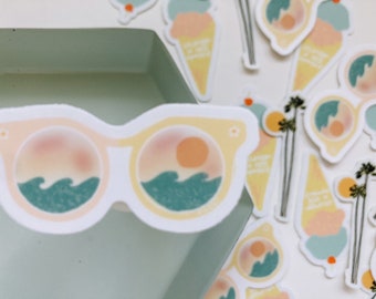 Fun in the sun beach sticker - sunglasses sticker - beach sunnies sticker - summer stickers - ocean sunset sun bum vinyl sticker for phone