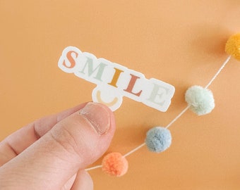 Mini Smile waterproof sticker happy sticker colorful sticker for Waterbottle laptop  / happy positive affirmation / sticker for girl